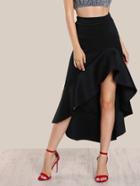 Shein Ruffle Front Hi Lo Skirt