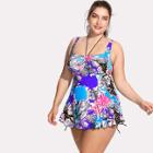 Shein Plus Floral Print Swim Dress Set