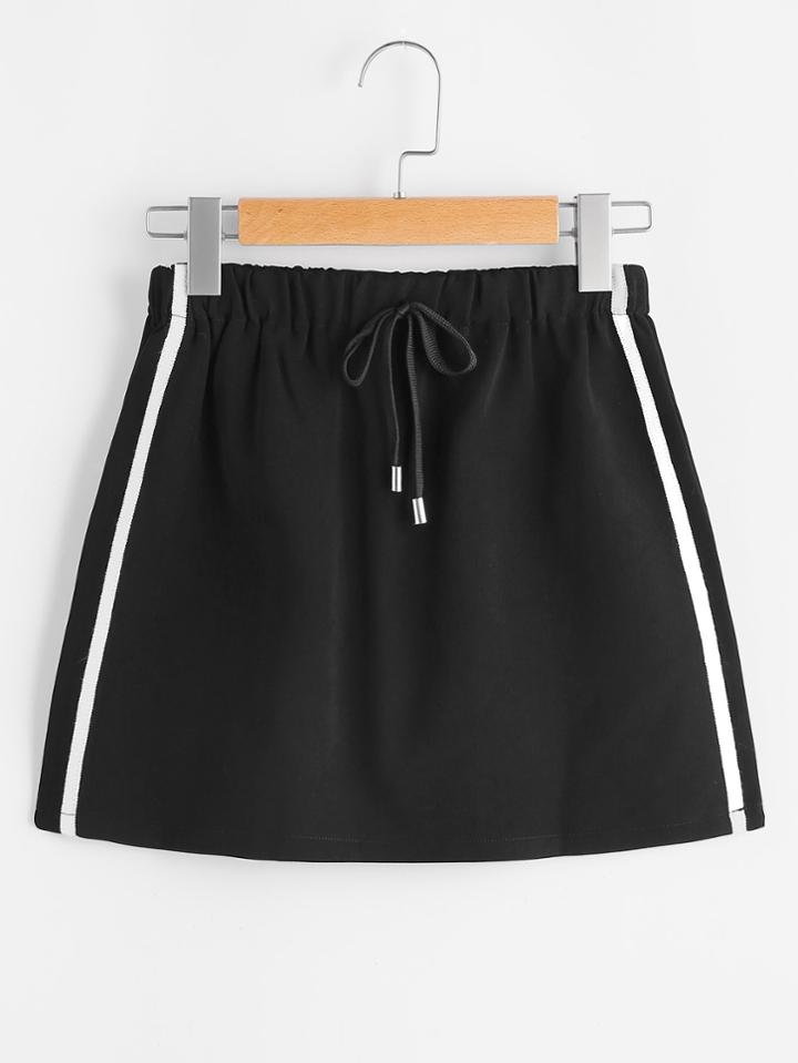 Shein Side Stripe Tube Drawstring Skirt