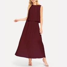 Shein Pleated Zip Back Solid Dress
