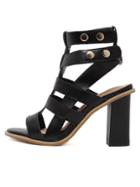 Shein Black Fish Mouth Cut Out Platform High Heel Sandals