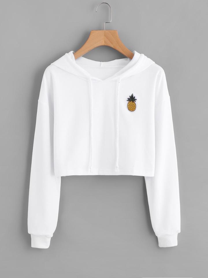 Shein Pineapple Patch Crop Hoodie