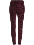 Shein Burgundy Skinny Jacquard Leggings
