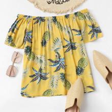 Shein Off-shoulder Pineapple Print Top