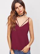 Shein Scallop Hem Strappy V Neck Cami Top