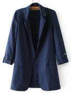 Shein Roll-up Sleeve Open Front Blazer