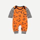 Shein Toddler Boys Halloween Pumpkin Print Jumpsuit