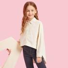 Shein Girls High Low Hem Buttoned Shirt