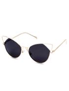 Shein Gold Frame Black Cat Eye Sunglasses