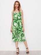 Shein Jungle Leaf Print Drawstring Waist Culotte Cami Jumpsuit