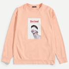 Shein Men Letter And Figure Print Sweatshirt