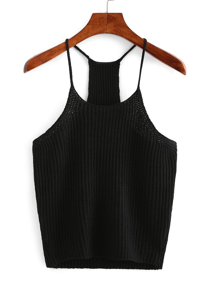 Shein Black Spagheti Strap Tank Top