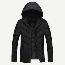 Shein Men Detachable Hooded Solid Puffer Coat