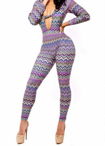 Rosewe Exclusive Long Sleeve Cutout Pattern Ankle Length Jumpsuit