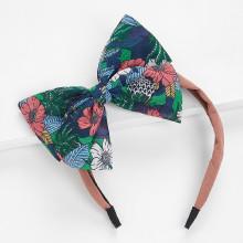 Shein Flower Print Bow Headband