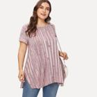 Shein Plus Split Side Stripe Top