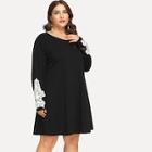 Shein Plus Floral Lace Applique Sleeve Dress