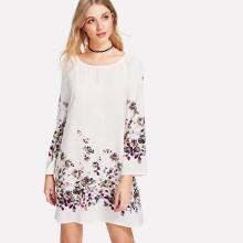 Shein Flower Print Textured Dress