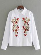 Shein Flower Embroidery Tunic Blouse