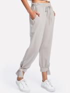 Shein Knotted Detail Drawstring Pants