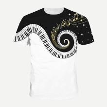 Shein Men Piano Keys Print Tee