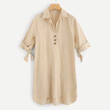 Shein Single Breasted Tie Sleeve Dress