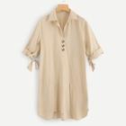 Shein Single Breasted Tie Sleeve Dress