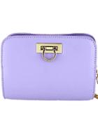Shein Purple Metal Buckle Pu Leather Clutch Bag