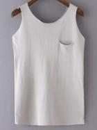 Shein Light Grey Pocket Slim Tank Top