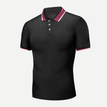 Shein Men Striped Neck Polo Shirt