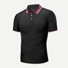 Shein Men Striped Neck Polo Shirt