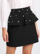 Shein Pearl Beaded Flounce Skirt