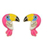 Shein New Fashion Colorful Enamel Cute Parrot Shape Fancy Stud Earrings