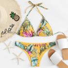 Shein Palm Leaf Print Halter Bikini Set