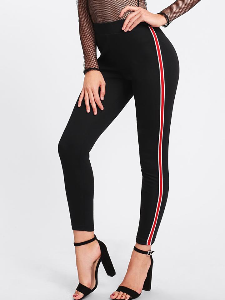 Shein Stripe Contrast Side Leggings