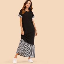 Shein Vertical-striped Patchwork Dress