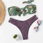 Shein Random Floral Cut-out Bikini Set