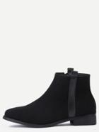 Shein Black Suede Side Zipper Ankle Boots