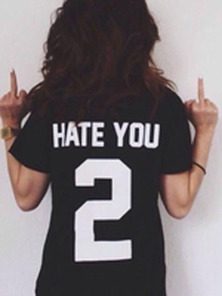 Shein Pairlook Hate You T-shirt