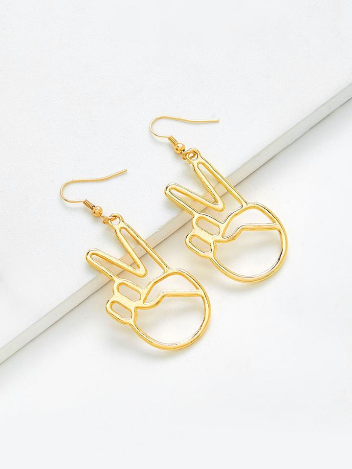 Shein Hollow Gesture Design Drop Earrings