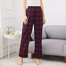 Shein Elastic Waist Plaid Pants