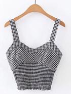 Shein Grid Strap Crop Top