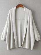 Shein Grey Shawl Collar Lantern Sleeve Batwing Cardigan