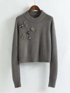 Shein Rhinestone Detail Jumper Sweater