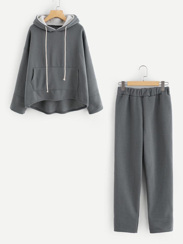 Shein Kangaroo Pocket Hoodie And Pants