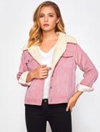 Shein Sherpa Lined Cord Jacket