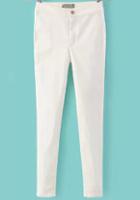 Shein White Pockets Elastic Slim Pant