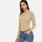Shein Stand Neck Ribbed Jumper