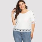 Shein Plus Dot Lace Embellished Top