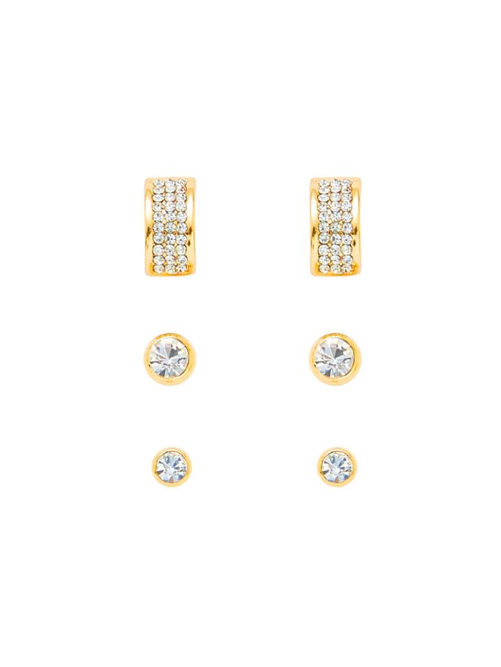 Shein Rhinestone Round Stud Earring Set